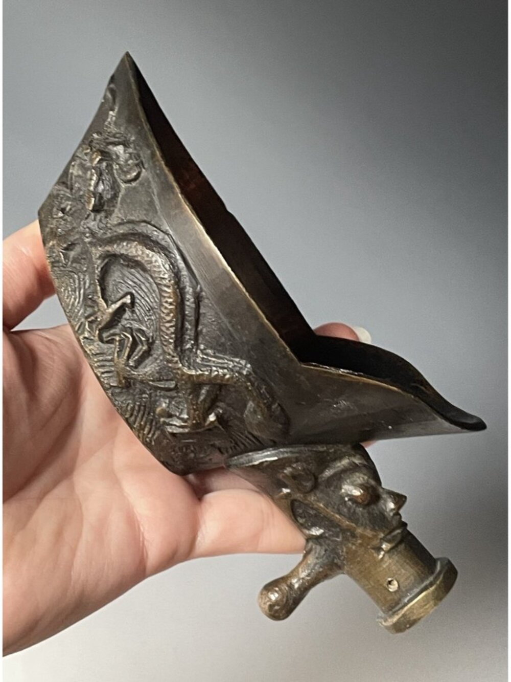 Antique China Dragon Silk Iron Bronze Republic Era 1920s 1930s Vintage Asian